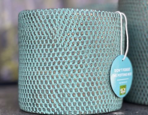 Allure cylinder teal extra small garden pot
