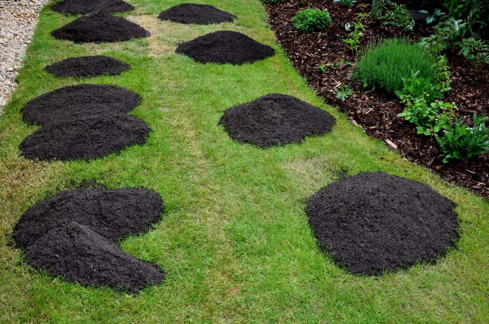 Turf sand, soil or compost for top dressing